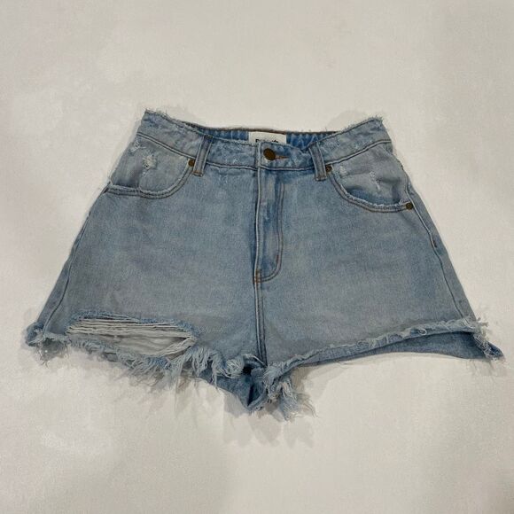 Rolla’s Dusters High Rise Relaxed Denim Shorts Women’s Size 25 Distressed Cutoff - Picture 1 of 8